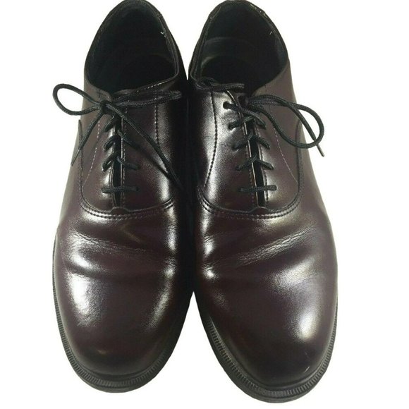Hush Puppies Mens Oxford Shoes Size 8.5 Extra Wide Burgundy Leather Round Toe - Picture 1 of 12